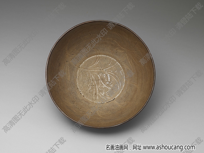 宋 明白瓷劃花蓮瓣紋碗 高清大圖下載