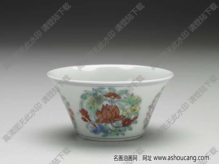 明成化 斗彩四季團(tuán)花果紋杯 高清大圖下載
