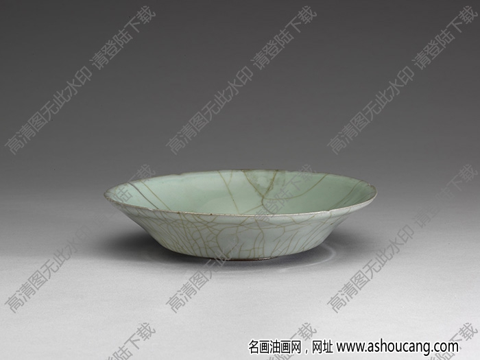 南宋 官窯青瓷葵口盤 高清大圖下載