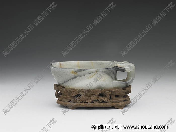 明代 玉福壽無(wú)疆螭耳水盛 高清大圖下載
