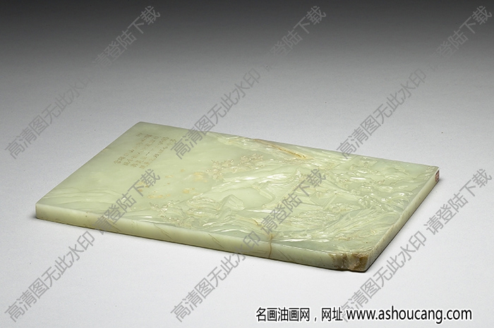 清乾隆 玉放鶴插屏 高清大圖下載