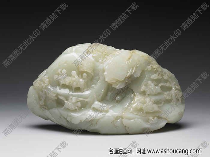 清代 玉狩獵山子 高清大圖下載