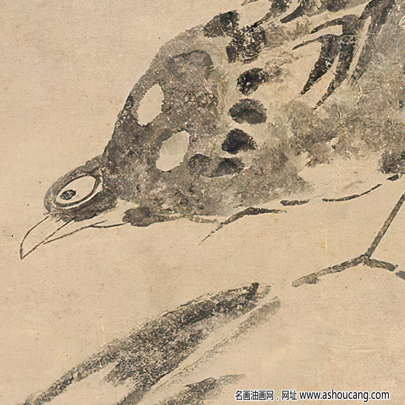 八大山人國畫作品 鳥石圖 高清下載
