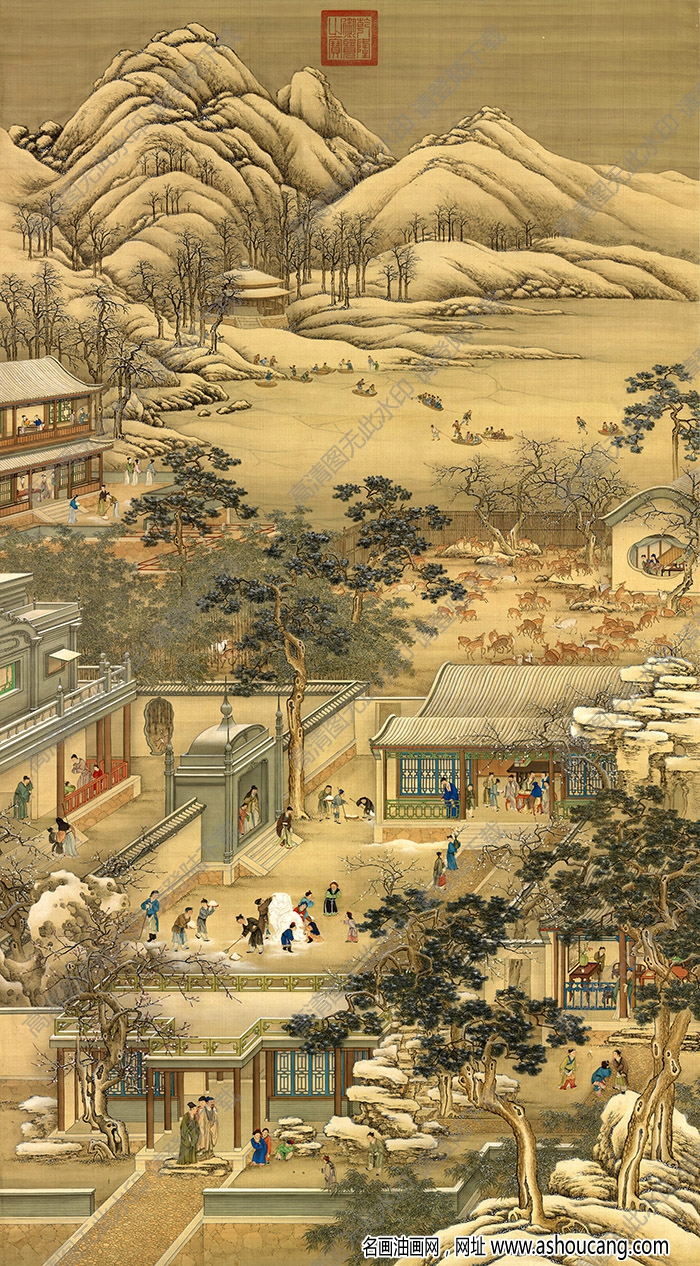 清畫(huà)院 十二月月令圖12十二月 高清大圖下載