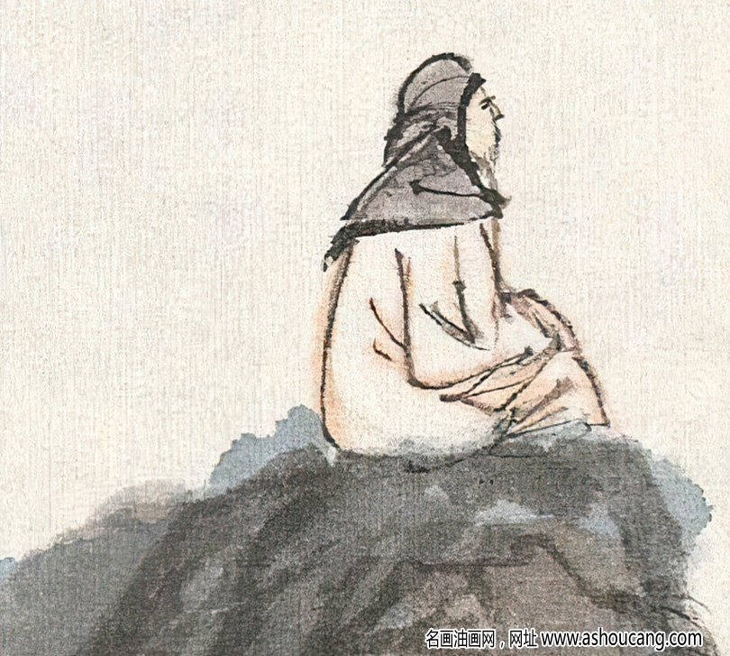 張大千國畫45 老松閱世千年壽 人是栽松昔日人 高清大圖下載